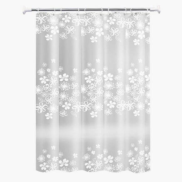 Dww-180*180cm Rideau De Douche Impermable Avec Crochets (fleurs Blanches), Haute Qualit, Anti-moisissure, Facile Nettoyer, Belles Impressions