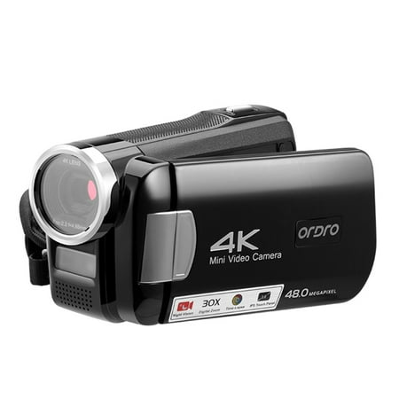 Carevas AC2 4K Digital Video DV Recorder 48MP 30X Digital Zoom IR 3.0 Inch IPS Touchscreen with Battery Remote Control Carry Bag