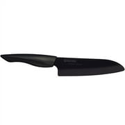 KYC123089 Kyocera Innovation Series Ceramic 6" Chef's Santoku Knife with Soft Touch Ergonomic Handle, Black Blade, Black Handle