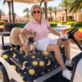 thumbnail image 3 of Golf Cart Seat Covers for 2 Seater,Blue Star Sky Microfiber Cart Seat Towel Blanket,Retro Fantasy Farmhouse Gold Moon Sun Absorbent Breathable Non Slip Bench Seats Protector for Golf Course 51"x31", 3 of 9