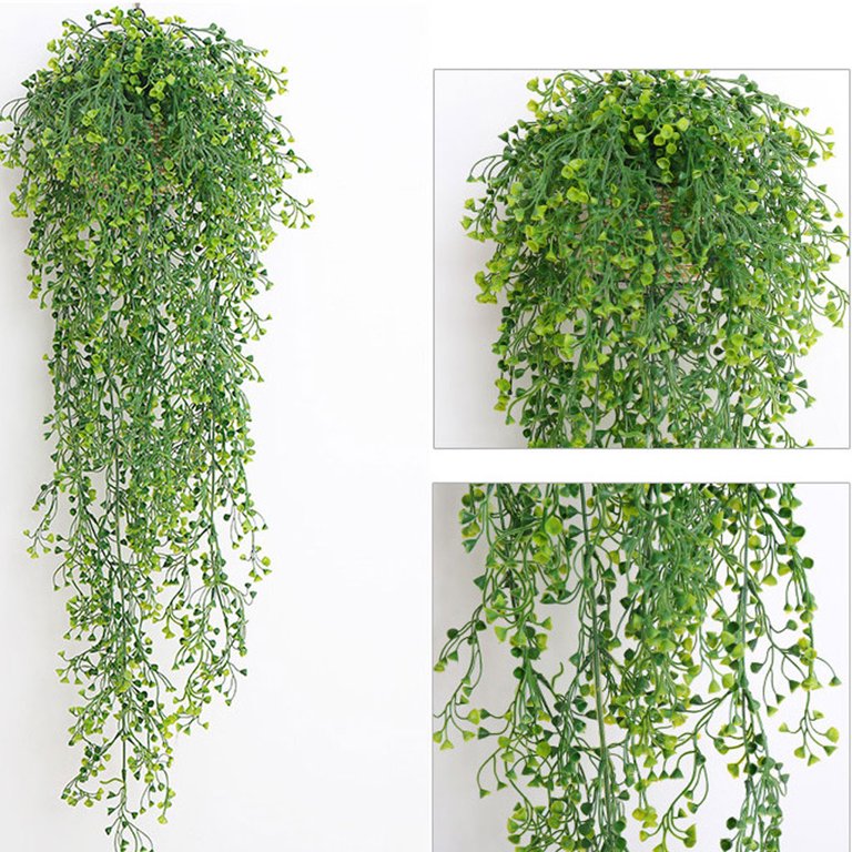 TureClos Artificial Wall Background Hanging Flowers Plant Fake Vine  Birthday Balcony Decoration Housewarming Gifts Supply for Office Short  Green 85CM 