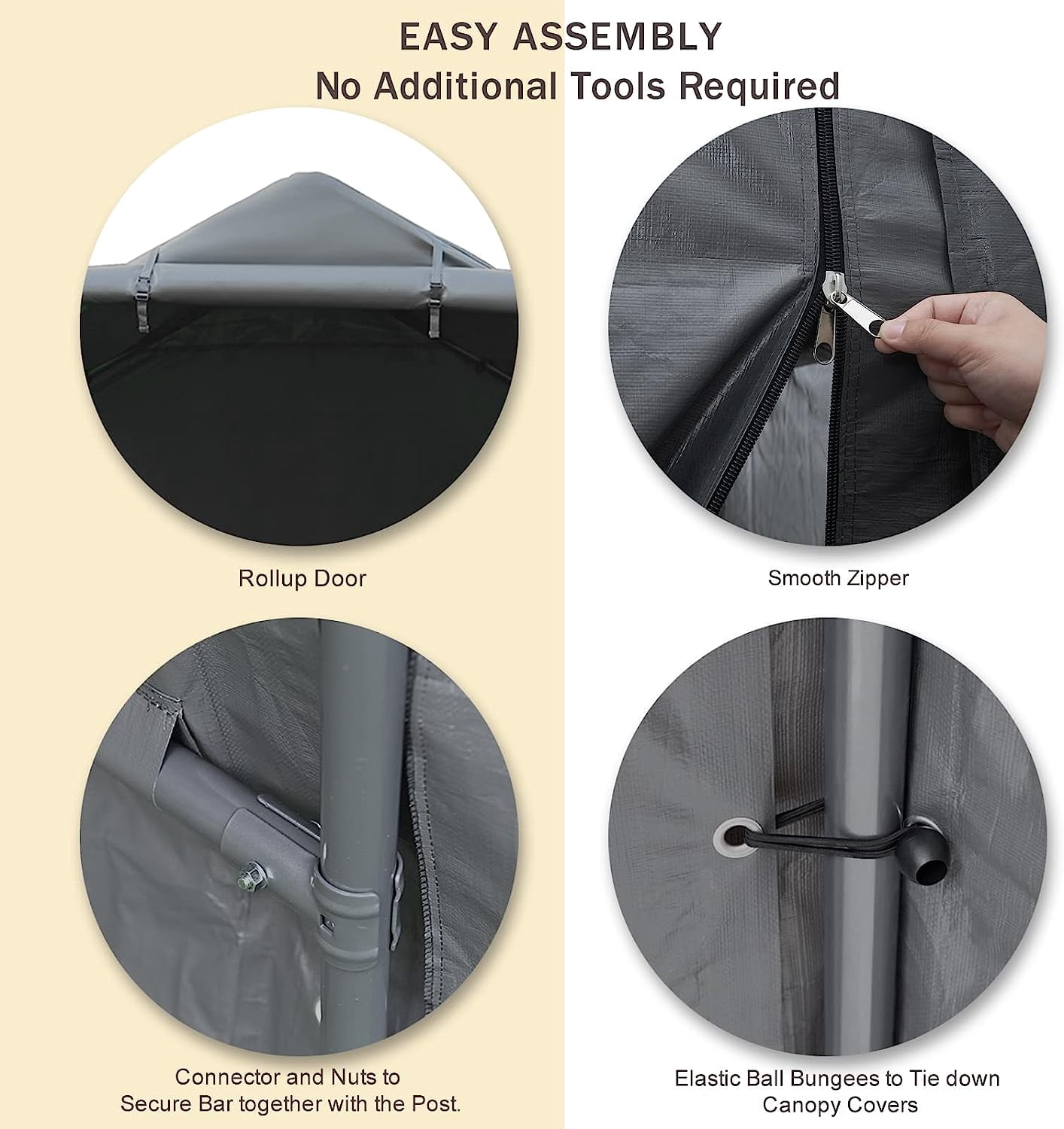 Abba Patio 12' x 20' Storage Shelter Tent, Outdoor Carport for Motorcycle, ATV, Bike or Garden Tools, Gray