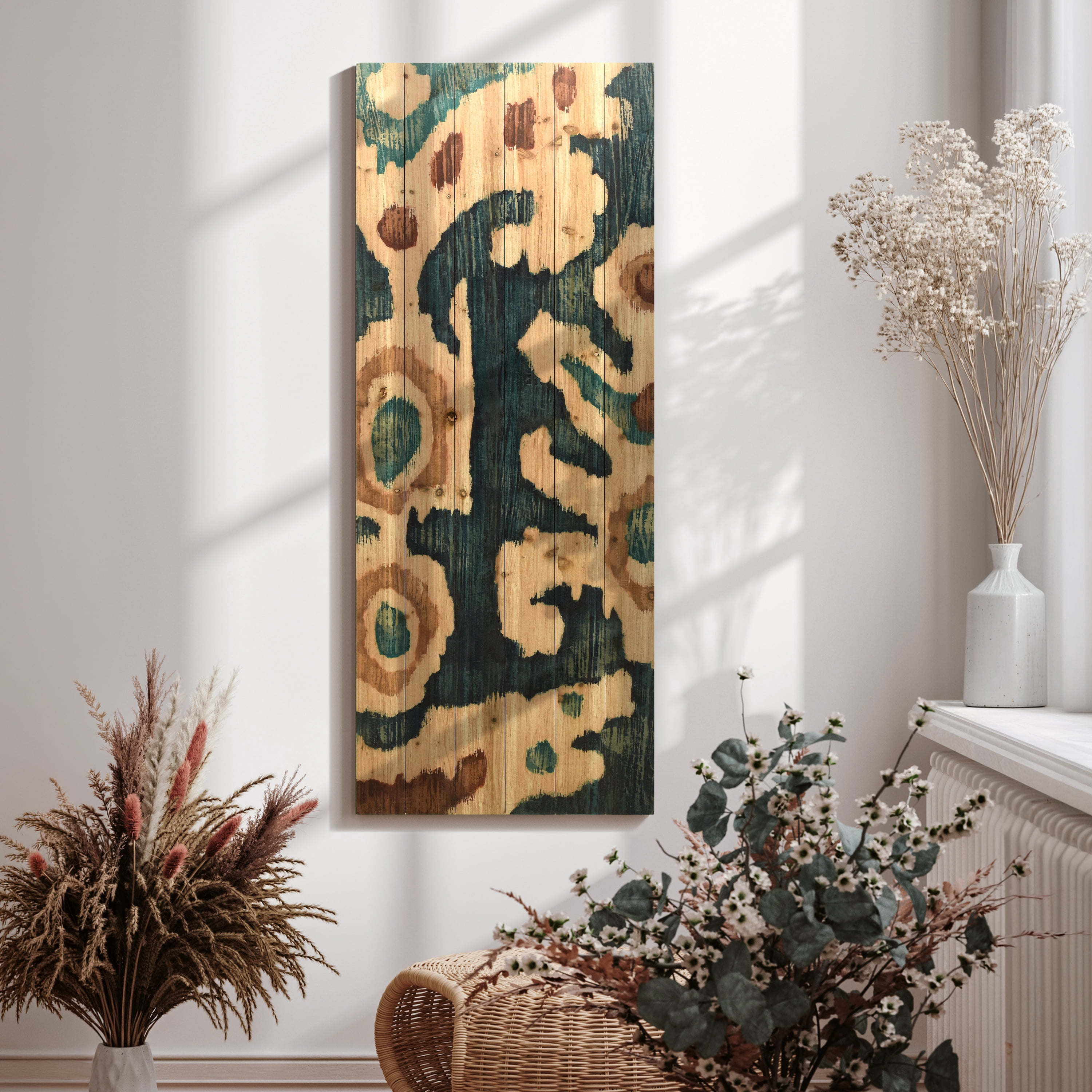 Empire Art Direct Ocean Ikat A Print on Solid Wood Wall Art, 60" x 24", Ready to Hang