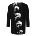 thumbnail image 5 of Uootdi Womens Halloween Black Cats Full Moon Funny Animal Printed Long Sleeve Sweater Crew Neck Sweatshirt Fall Pullover Black Womens Tops, 5 of 5