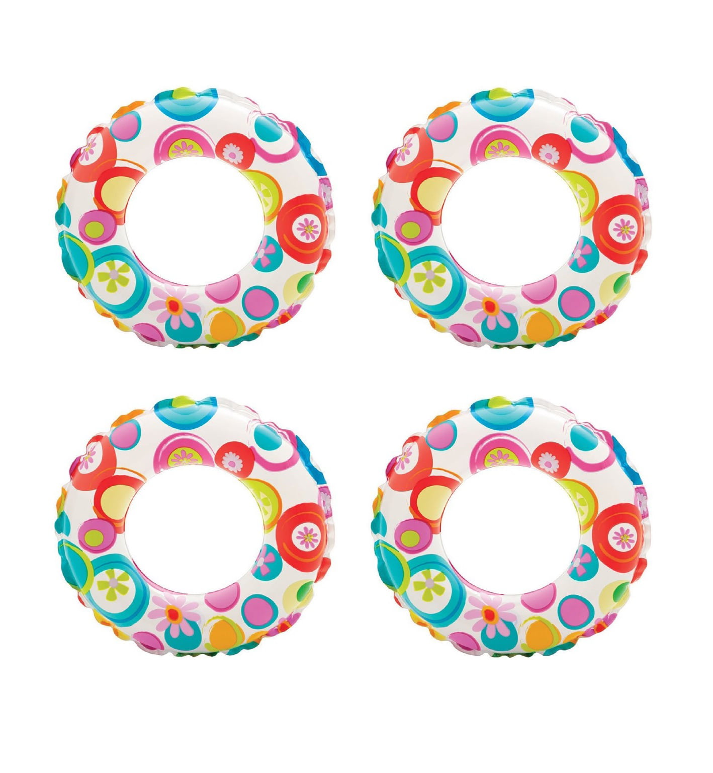 Intex Inflatable 20-Inch Lively Ocean Friends Print Kids Tube Swim Ring 