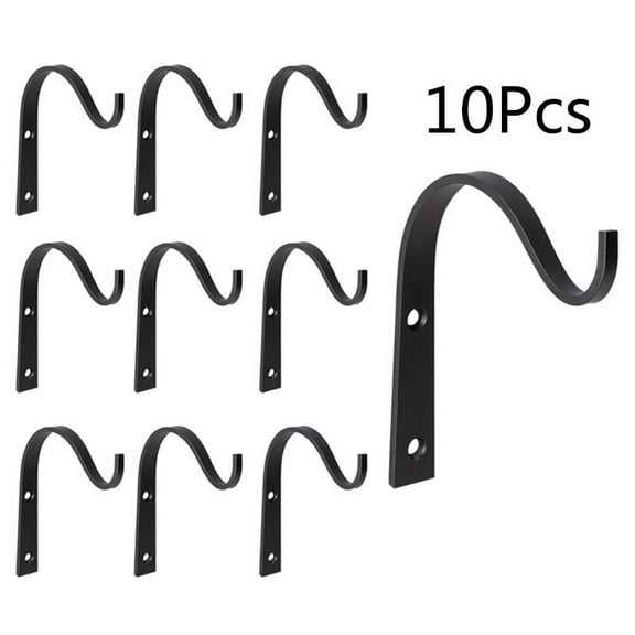 10pieces Wall Mounted Bracket Hook Crochet Iron Hanger Hooks Hanging Lantern Planter Coat Hook for Backyards Courtyards