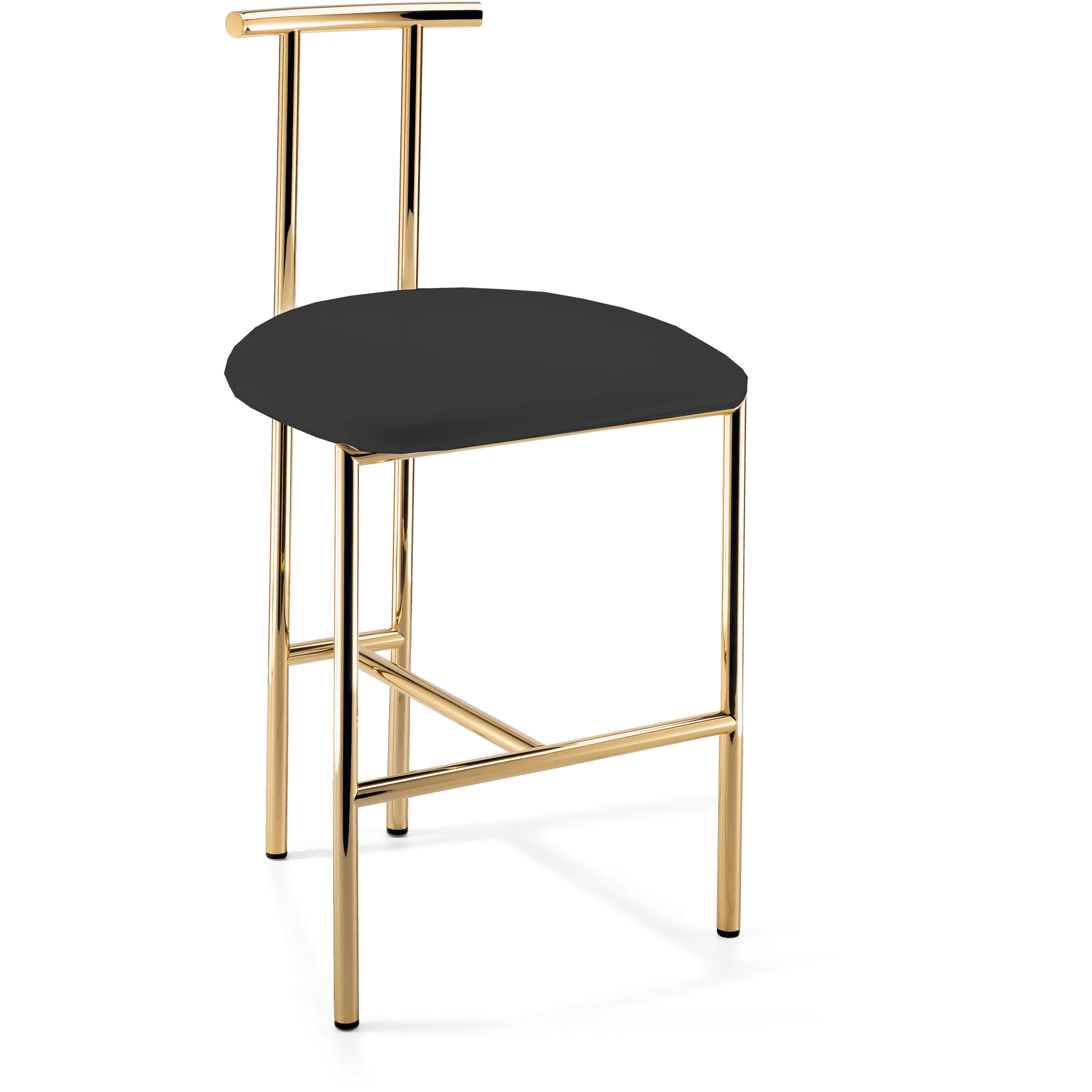 AGM Home Store Vanity Bar Stool Bench, Gold and Black