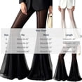 thumbnail image 3 of Karymi Jeans for Women Sheer Mesh Flare Palazzo Pants, High Waist Double Layer See Through Wide Bell Long Trousers, Vertical Seam Party Club Wide Leg Pants Woman, 3 of 5