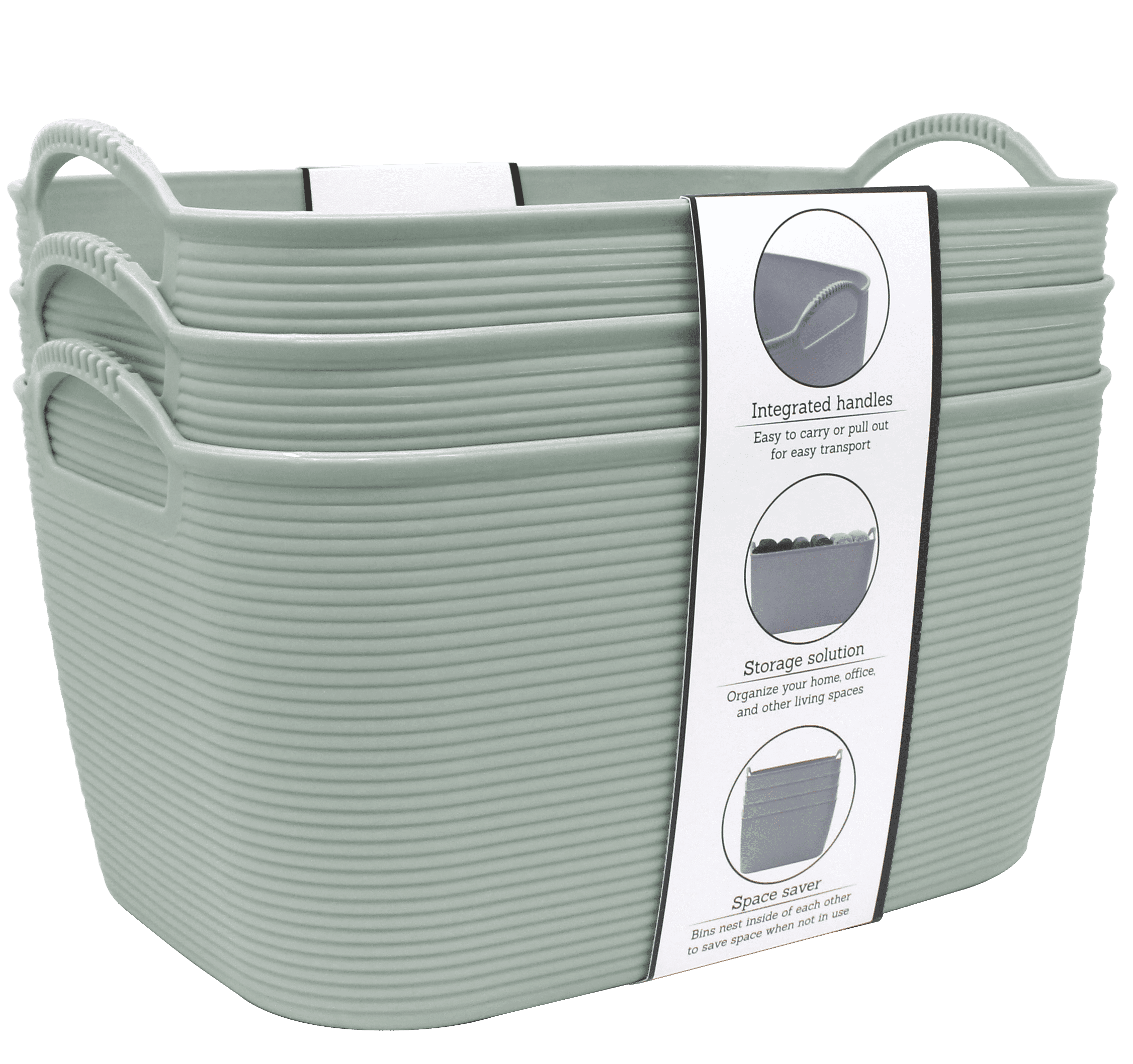 Heritage Living Storage Baskets for Organizing, Set of 3,Flexible