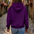 thumbnail image 6 of UDAUDU Zip Up Hoodie Women Fleece Jacket Comfort Oversized Sweatshirt Cozy Hooded Sweatshirt 2026 Fall Fashion Coats with Pockets Dark Purple S, 6 of 6