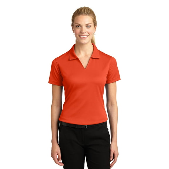 Sport Tek Adult Female Women Plain Short Sleeves Polo Bright Orange Small