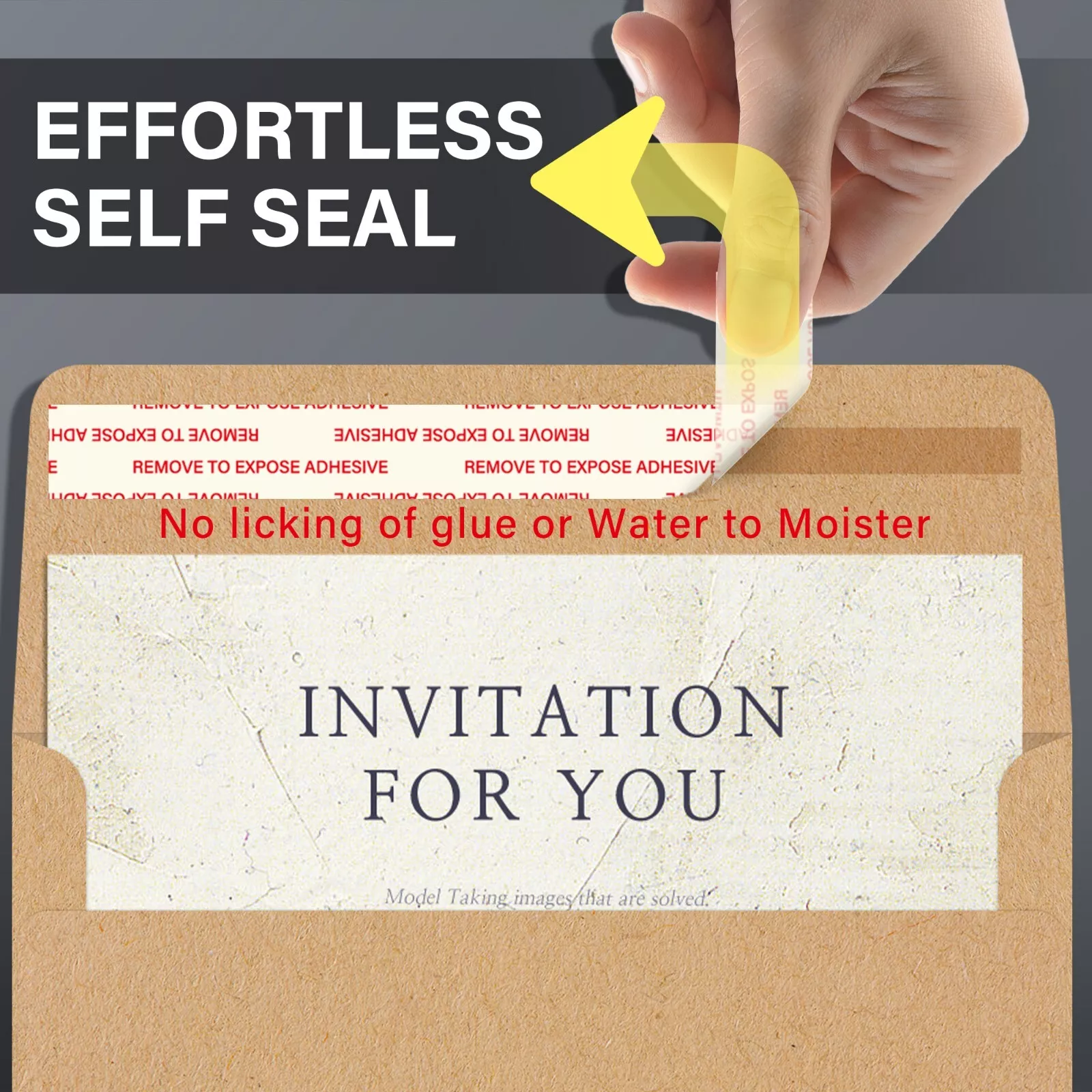 150 Pcs A4 Invitation Envelopes 4 1/4 x 6 1/4" Brown Kraft Paper Envelopes 4x6 for Wedding Card, Greeting Card, Photos