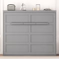 thumbnail image 4 of Harper & Bright Designs Queen Size Murphy Bed Space-Saving Foldable Wooden Wall Bed with a Shelf for Guest Room Home Office, Gray, 4 of 12