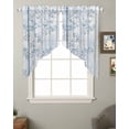thumbnail image 2 of Blue Grey Forest Swag Valances for Windows, Watercolor Blue Ombre Leaves Rod Pocket Sheer Valances for Large Windows, Swag Toppers Light Filtering for Kitchen Living Room 2 Panels 36''x45'', 2 of 6