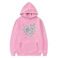 thumbnail image 5 of Hoodies for Girls Valentine's Day Cute Graphic Crewneck Sweatshirt Fashion Fleece Long Sleeve Hooded Tops with Pockets Size 4-14, 5 of 6