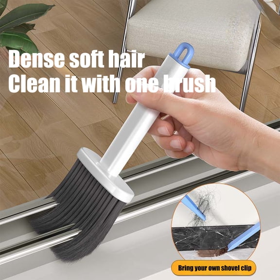 Bxaolu Hand Broom Cleaning Brushes-Soft Bristles Dusting Brush for Cleaning Car/Bed/Couch/Draft/Garden/Furniture/Clothes,8.25" Handle, White