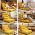 thumbnail image 1 of Silla de suelo con respaldo, sillas plegables, silla cómoda y suave para juegos, sala de lectura con sofá reclinable plegable de 5 posiciones. Amarillo, 1 of 8