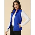 thumbnail image 3 of INSPIRE CHIC Gilet Léger Matelassé à Col Montant pour Femme avec Fermeture Éclair, 3 of 6