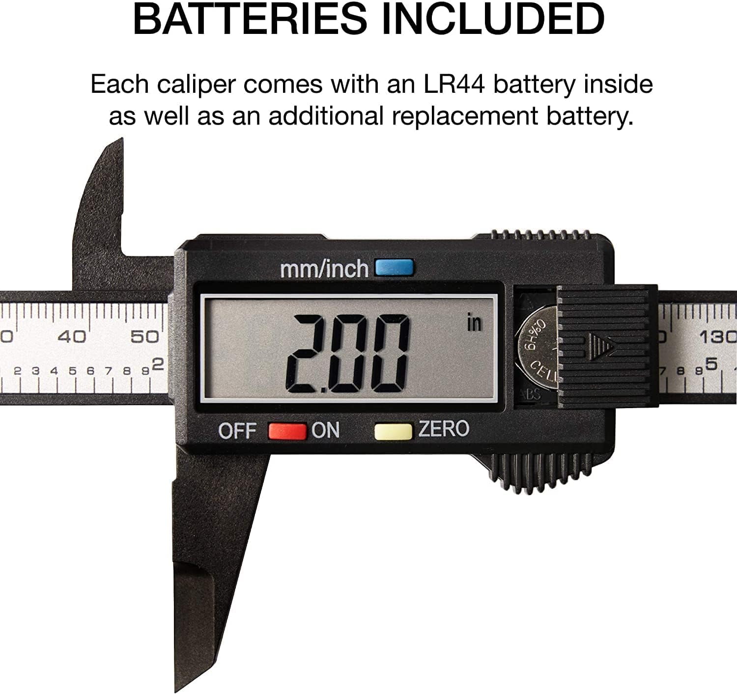 01417A 6” Digital Caliper | Electronic Measuring Tool | Range of 0-6”or 0-150mm | Inch and Millimeters | Large LCD Display | External and Internal Measuring Jaw | Zero Setting and Auto Off