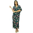 thumbnail image 2 of Bimba Women Long Polyester Kaftan Night Wear Classic Caftan Beach Coverup Dress, 2 of 5