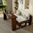 thumbnail image 3 of MODERNLUXE Full Size Daybed with Removable Desk,Wooden 4-in-1 Multifunctional Sofa Bed with Storage Drawer & Hydraulic Side Table for Bedroom, Apartments,Guest Room,Espresso, 3 of 9