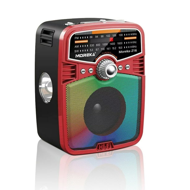 Bocina Radio FM - AM Moreka 216, Bluetooth, TF Card, Lampara, USB