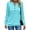 Lake Blue, variant on Fantaslook V Neck Sweatshirts for Women Casual Long Sleeve Shirts Button Pullover Tops Fashion Fall Outfits
