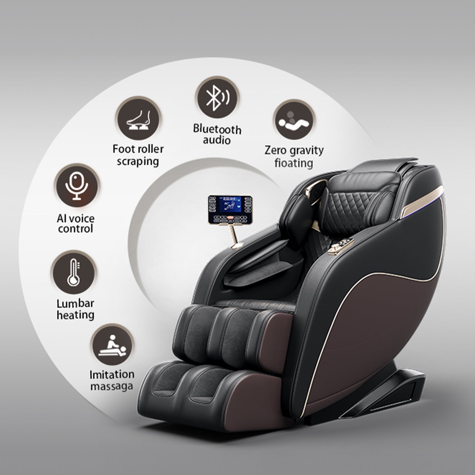 MAYEERTY Zero Gravity Massage Chair with SL-Track Shiatsu, Full Body Massage Chair for Thai Stretching & Airbag Compression, Black
