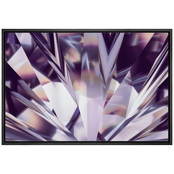 wall26 Framed Canvas Print Wall Art Sparkling Diamond Crystal Gemstone Landscape Nature Wilderness Digital Art Realism Decorative Close Up Colorful for Living Room, Bedroom, Office - 24"x36"