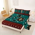 thumbnail image 2 of Erosebridal Bohemian Aztec Full Size Sheets, Green Red Aesthetic Bed Sheets, 4 Pieces 1 Flat Sheet, 1 Fitted Sheet and 2 Pillowcases, 2 of 5