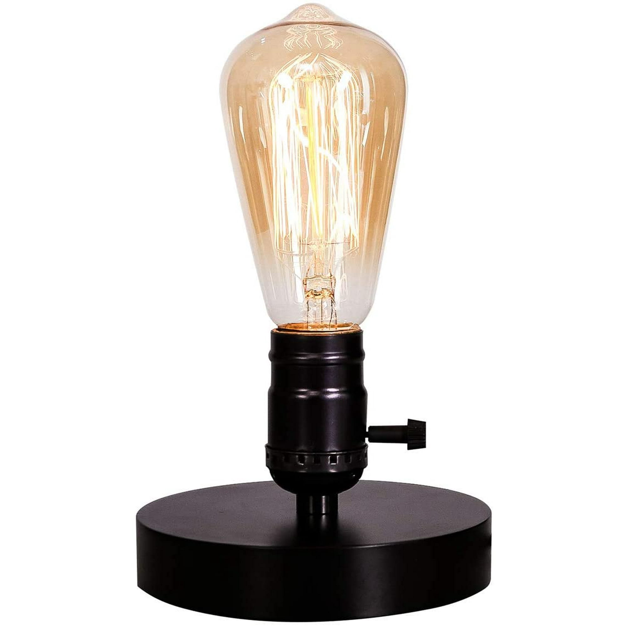 Lampe de chevet rétro avec colonne en bois - Luminaire Design