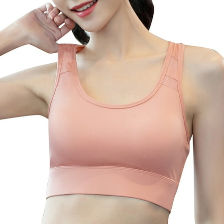 

NECHOLOGY Smooth Stomach Women Sports Bra Buckle Back Yoga Bra High Impact Workout Gym Workout Waist Trainer with Zipper Underwear Pink Medium