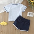 thumbnail image 4 of Toddler Boys Outfit Sets Short Sleeve Patchwork Color Breathable Mesh Tops Shorts 2Pcs Sports Outfits Clothes Set For 3-4 Years, 4 of 4