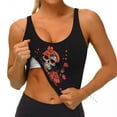 thumbnail image 5 of Yoga Vest Women Gym Sports Crop Tops Day Of The Dead Skull Streetwear Workout Breathable Tank Top Female, 5 of 7