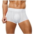 thumbnail image 3 of Swuxness Mens Seamless Breathable Stretch Briefs, Men Sport Underpants, Men's Solid Color Ice Silk Breathable Comfortable Stretch Lightweight Sports Briefs White, XL, 3 of 5