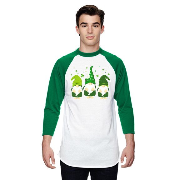 Saint Pattys 2021 Men Jersey Shirt Cute Irish Outfit for Him Novelty Graphic Funny Patrick's Day Raglan Tee