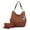 Cognac Brown, variant on Ashley Women's Hobo Bag with Wristlet Wallet, Vegan Leather Shoulder Bag Handbag Purse Set by Mia K