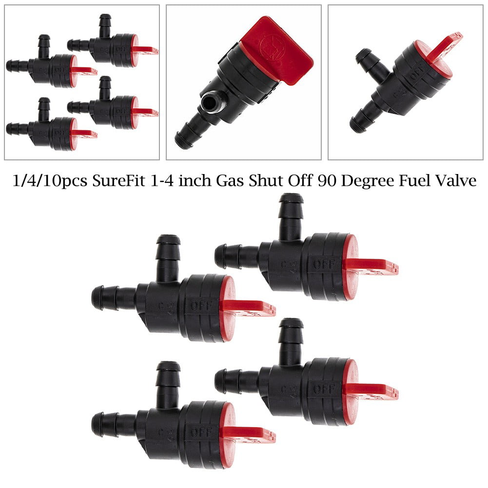 SureFit 1/4" Gas Shut Off 90 Degree Valve Kit w Fuel Line & Clamps 494769 697944 