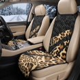 thumbnail image 2 of CHAQLIN Leopard Print Stripes Quilted Front Car Seat Pads, Non-Slip Quilted Padded Fabric Front Car Seat Protector 2 Piece Non‑Slip Car Seat Covers for Truck, 2 of 7