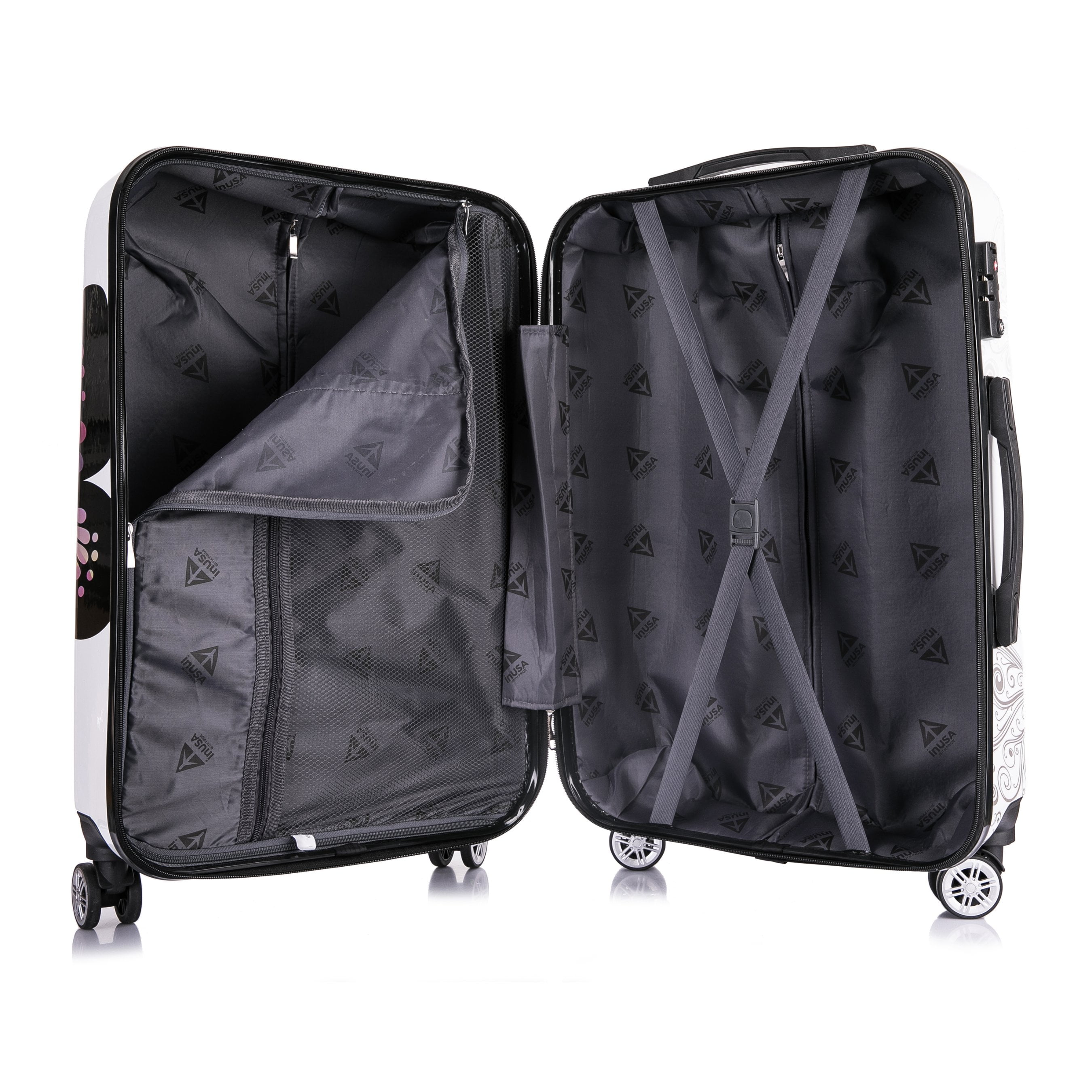 InUSA PRINTS lightweight hardside spinner 20 inch carry-on Butterfly