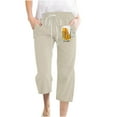 thumbnail image 5 of Womens Comfy Pajama Pants Plus Size Casual Loose Color Block Solid Drawstring Jogger Wide Leg Sports Pants with Pockets,Light Blue,M, 5 of 5