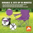 thumbnail image 4 of Ozark Trail Quad Folding Camp Chair with Cup Holder, Purple, 4 of 10