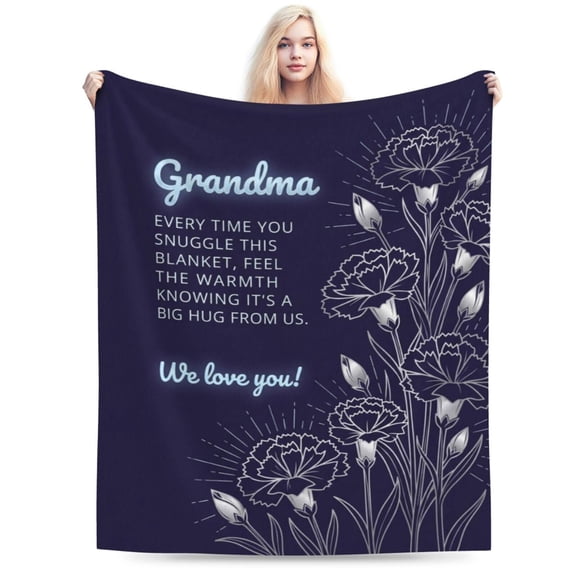 Grandma Gifts, Birthday Gifts for Grandma from Grandkids, to My Grandmother Soft Throw Blanket for Christmas Mothers Day 50x40