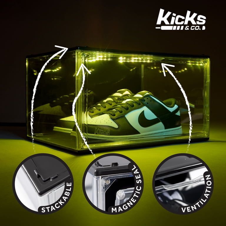 Kicks & Co XL Clear Plastic Stackable Shoe Storage Box for
