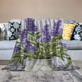 thumbnail image 2 of Fenyluxe Watercolor Lavender Flowers Throw Blanket Ultra Soft Warm All Season Decorative Blankets for Bed Chair Car Sofa Couch Bedroom 40x50in, 2 of 6