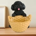 thumbnail image 2 of Cesta de Estatua de perro Sunnimix organizador de esculturas de animales gabinete de resina de mesa soporte Negro, 2 of 8