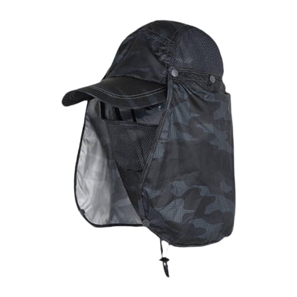 Gorra de sol para hombre y mujer con solapa de cuello extraíble, sombrero de pesca de moda para acampar Estilo A