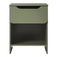 thumbnail image 4 of Table de Chevet Moderne Simple 1-Tiroir en Bois - Vert, 4 of 10