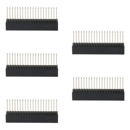 

5pcs Pitch Stacking Header 2*20 40 Pin 2.54mm PA6T Extra Tall Female Pin Header Stackable Header Compatible for Raspberry Pi A+/B+/2/3/4
