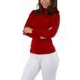 thumbnail image 5 of ToBeInStyle Women's Seamless Textured Long Sleeve Turtleneck Blouse, 5 of 5